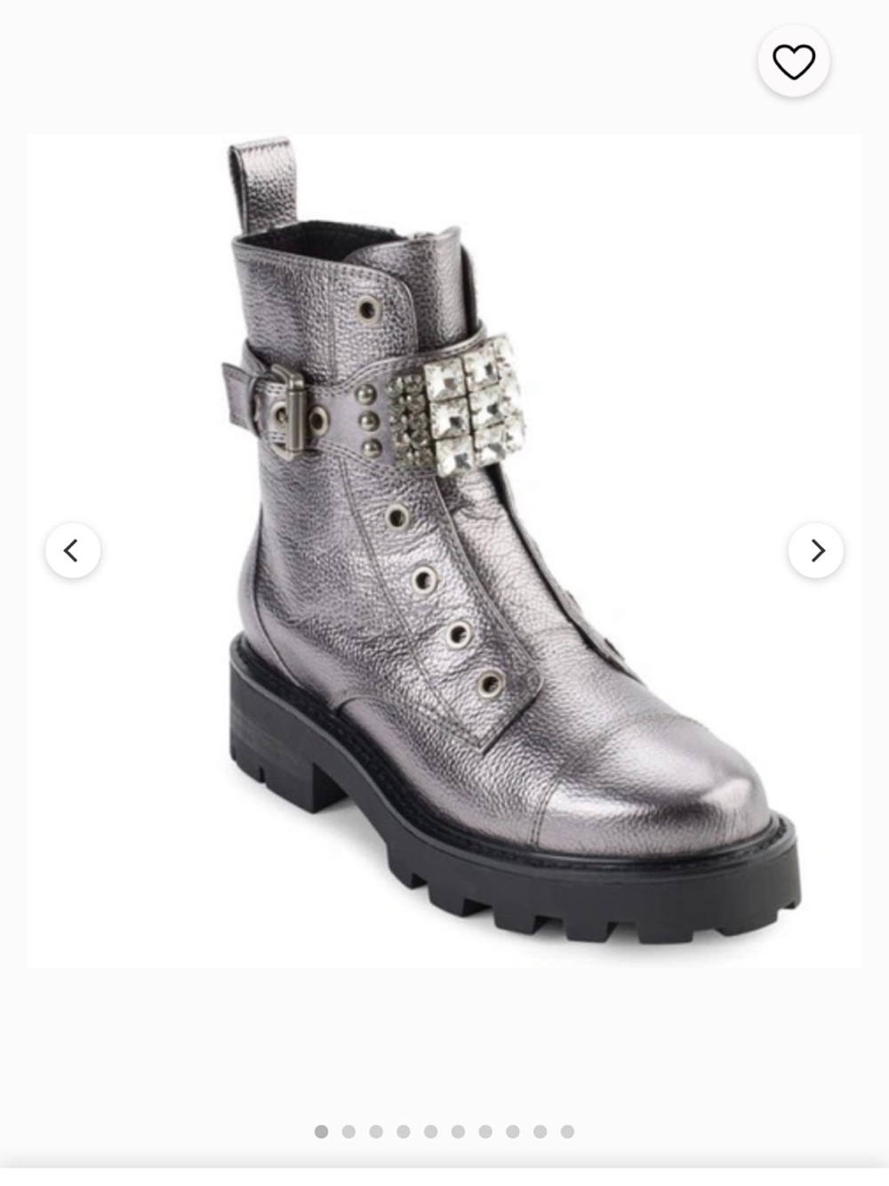 Karl Lagerfeld Metallic Purple Combat Boots with Buckle Strap 6.5
